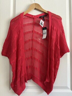 BCBG Red Open-Knit Cardigan $98